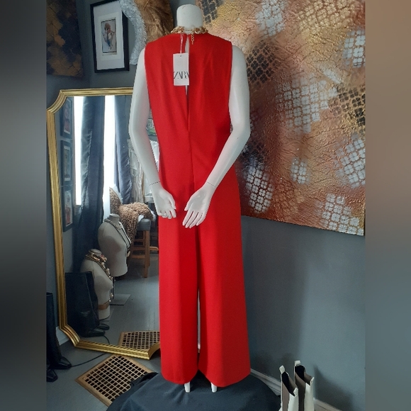 Zara Red Sleeveless Jumpsuit - Picture 14 of 15